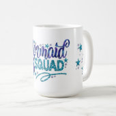 人魚- "人魚分隊"の-ティール（緑がかった色）のフェイクなグリッター コーヒーマグカップ (正面右)