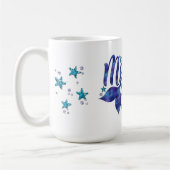 人魚- "人魚分隊"の-ティール（緑がかった色）のフェイクなグリッター コーヒーマグカップ (左)