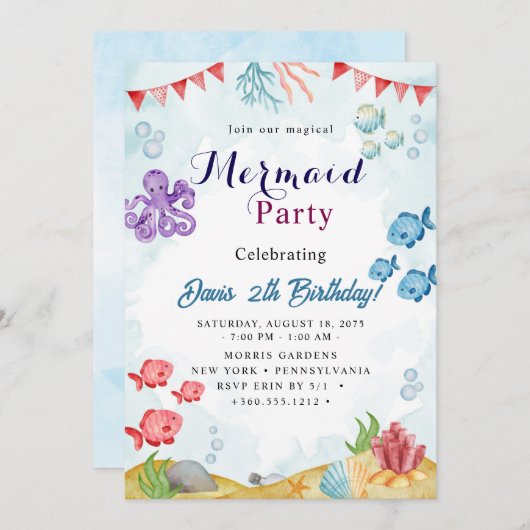 人魚 招待状 (正面/裏面)