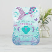 人魚，海の下，グリッター，尾，少女 招待状 (スタンド正面)