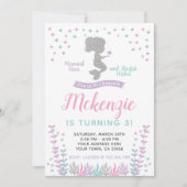 人魚、海の下、銀と紫 招待状 (正面)