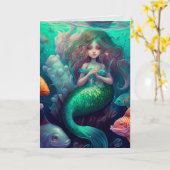 人魚, 海, 魚, グラフィックアーツカード カード (黄色い花)