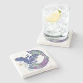 人魚-濃紺 ストーンコースター (横)