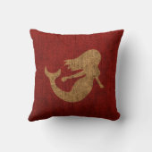 人魚-素朴な赤 クッション (裏面)