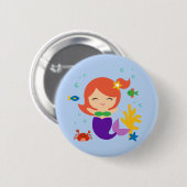 人魚 缶バッジ (正面&裏面)