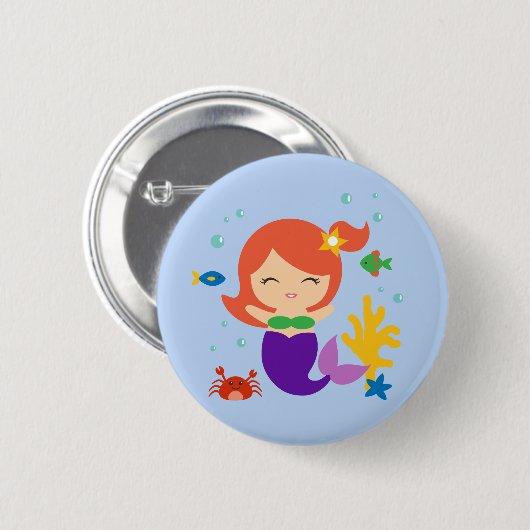 人魚 缶バッジ (正面&裏面)