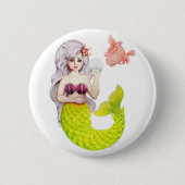 人魚 缶バッジ (正面)