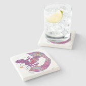 人魚-赤 ストーンコースター (横)