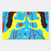 人魚 長方形シール (正面)