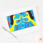 人魚 長方形シール (封筒)