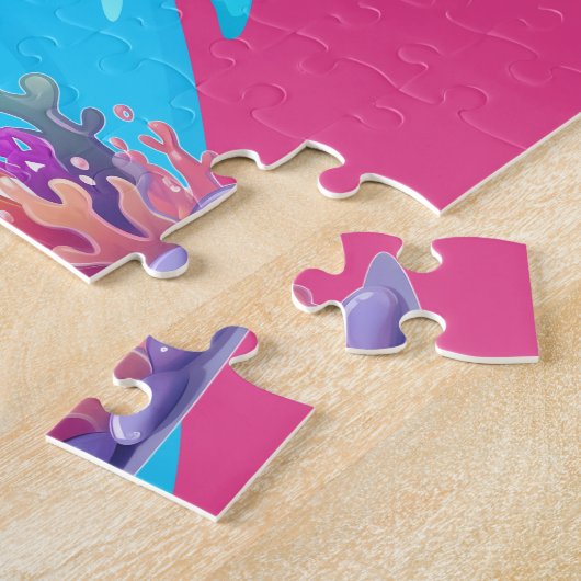 人魚、魚の水に飛び散パーソナライズされたる ジグソーパズル (側面)