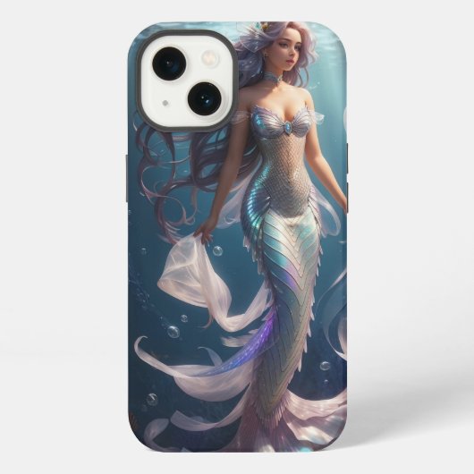 人魚AI生成スマホケース iPhoneケース (裏面)