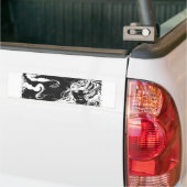 人魚b/w バンパーステッカー (トラック上)