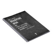 人黒い革のためのパーソナライズなキリスト教のギフト ノートブック (右側)