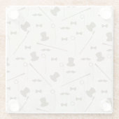 人2のためのレトロパターン ガラスコースター (裏面)