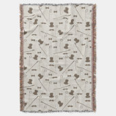 人2のためのレトロパターン スローブランケット (正面縦)