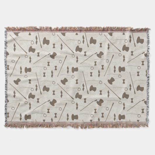 人2のためのレトロパターン スローブランケット (正面)