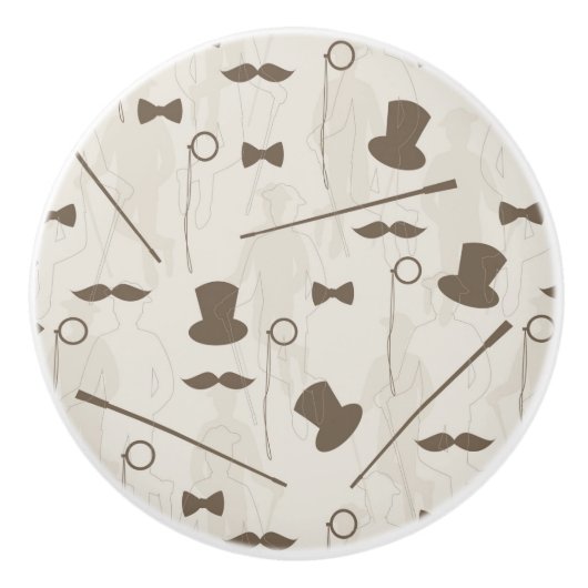 人2のためのレトロパターン セラミックノブ (正面)