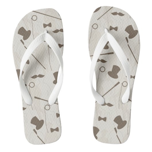 人2のためのレトロパターン ビーチサンダル (フットベッド)