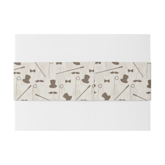 人2のためのレトロパターン 招待状ベリーバンド (裏面例)