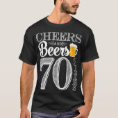人70年のへの応援そしてビールTシャツ Tシャツ (正面)