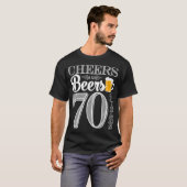 人70年のへの応援そしてビールTシャツ Tシャツ (正面フル)