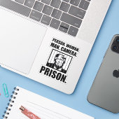 人。女。男。カメラ。刑務所。 シール (ノートパソコンとiPhone)