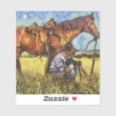 人、馬、犬 シール (シート)