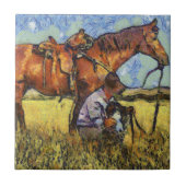 人、馬、犬 タイル (正面)