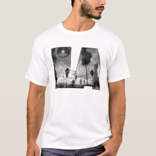 人L.A.は地下のgraffittiのgraffを燃やしています Tシャツ