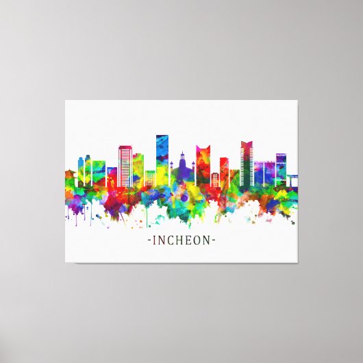 仁川韓国スカイライン キャンバスプリント (正面)