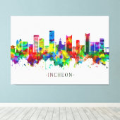 仁川韓国スカイライン キャンバスプリント (インサイチュ (ウッドフロア))