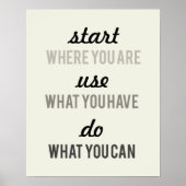 今いる場所から始める自分が持っているものを使やる気を起こさせるう ポスター (正面)