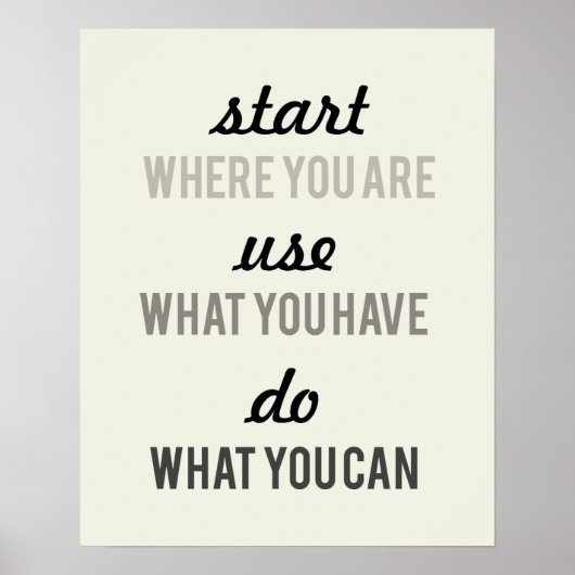 今いる場所から始める自分が持っているものを使やる気を起こさせるう ポスター (正面)