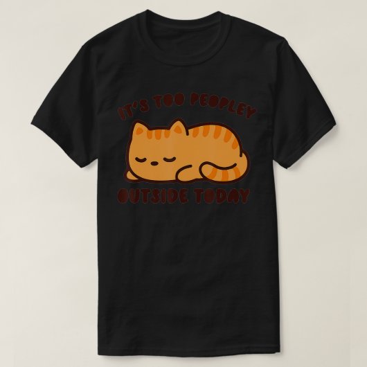今おもしろいは外の人が可愛い猫が大好き Tシャツ (デザイン正面)