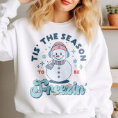 今おもしろいシーズンは凍る雪だるま冬 スウェットシャツ