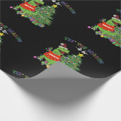 今おもしろい季恐竜のクリスマスいけな ラッピングペーパー (角)