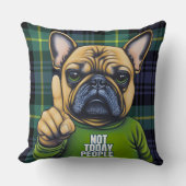今おもしろい日は不フランスの不機嫌なブルドッグ クッション (正面)