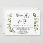 今からパーティーを始めよう！結婚記念日のお祝い 招待状 (正面)