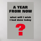 今から1年後 – やる気を起こさせる引用文 ポスター (正面)