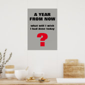 今から1年後 – やる気を起こさせる引用文 ポスター (キッチン)