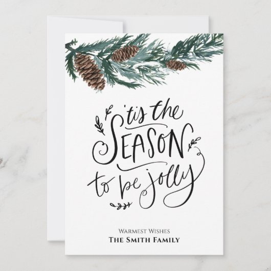 今が旬すてきだ |水彩パインコーン シーズンカード (正面)