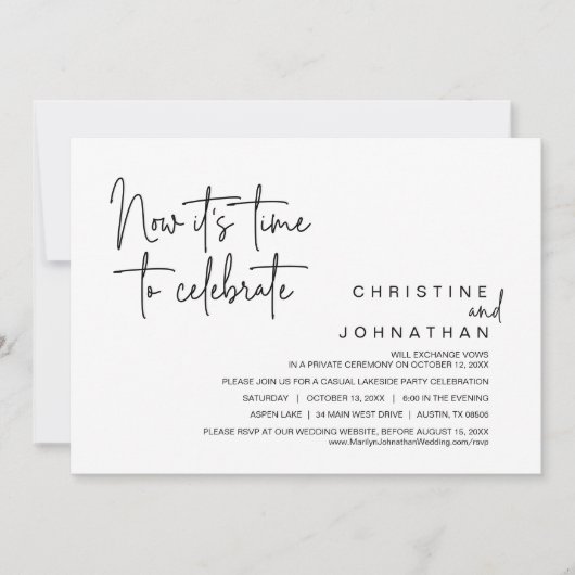 今が駆け落ち祝のパーティー 招待状 (正面)