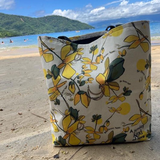 今ここで明るい黄色のトートバッグ トートバッグ