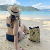 今ここで明るい黄色のトートバッグ トートバッグ