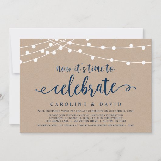 今こそお祝いする時です ウェディングエロープメント招待状 招待状 (正面)