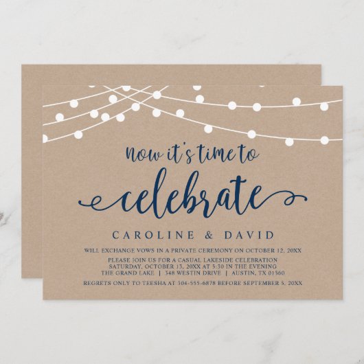 今こそお祝いする時です ウェディングエロープメント招待状 招待状 (正面/裏面)