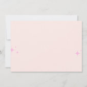 今こそパーティーの可愛いピンクのアニメ誕生日パーティー 招待状 (裏面)