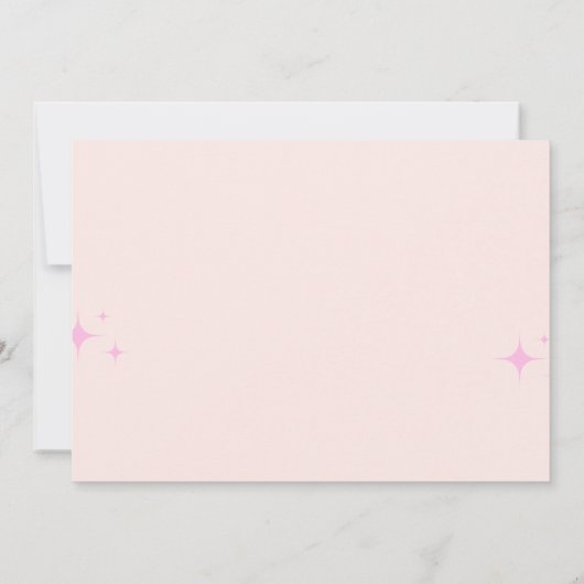 今こそパーティーの可愛いピンクのアニメ誕生日パーティー 招待状 (裏面)