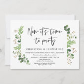 今こそパーティーの時間、ウェディングエロープメントパーティー 招待状 (正面)